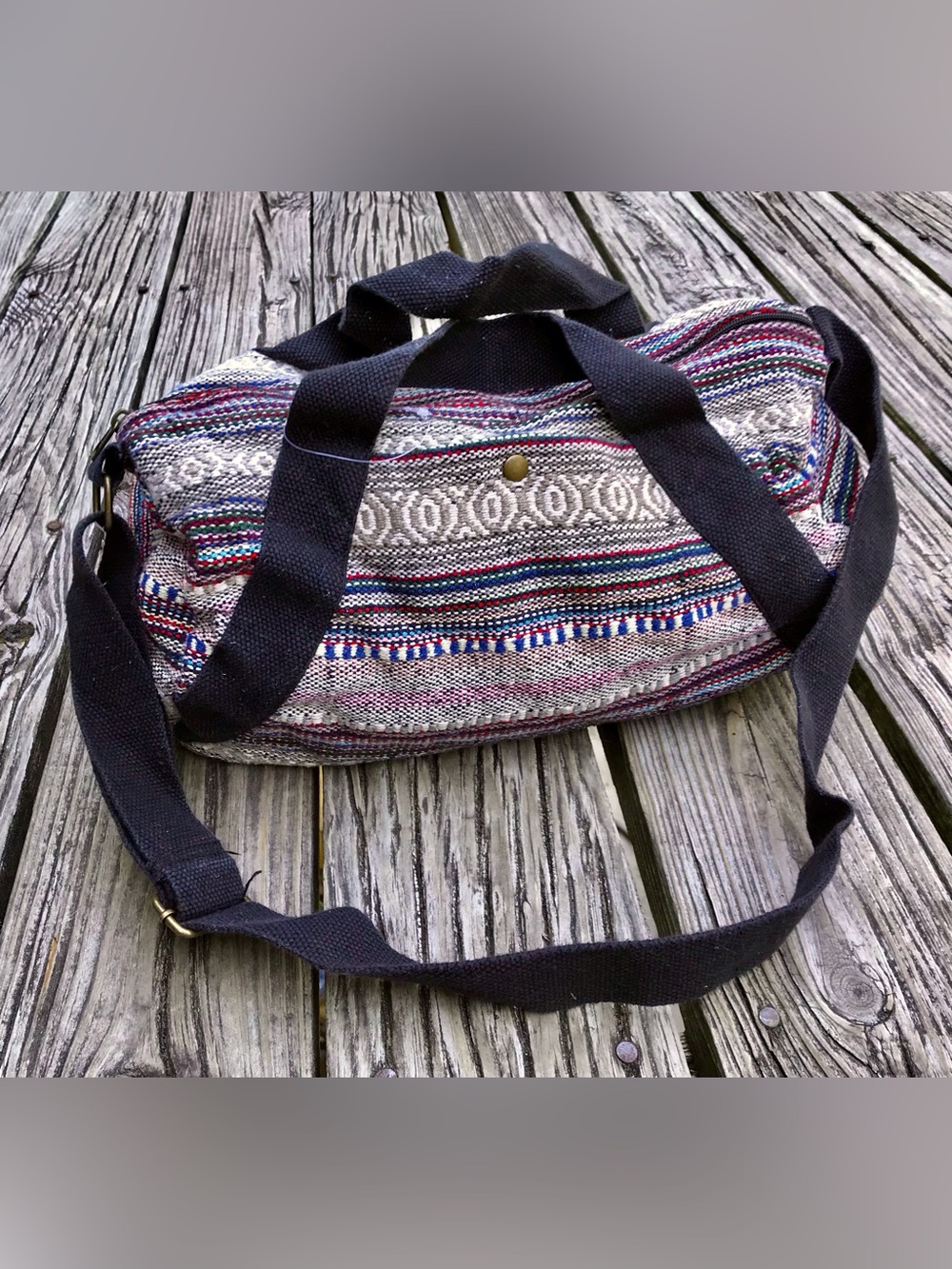 Unbranded Small Aztec Upholstery Duffel Bag Gym Workout Carry Overnight Bag